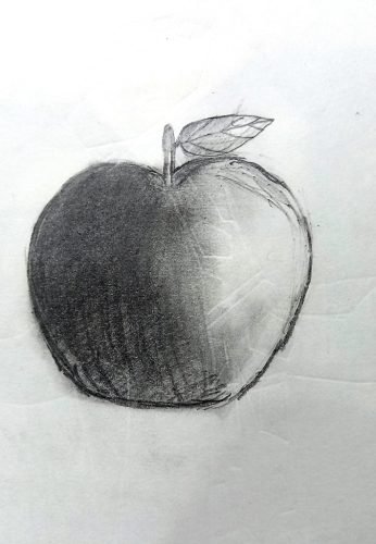 Pencil-shading-apple