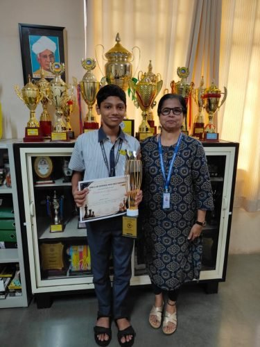 Anvay Borkar on securing  1st Place in the Under-15 Boys category at the Open & Age Categories Rapid Chess Tournament, organized by Gadag Chess Academy (R), Gadag on 12th July 2026.