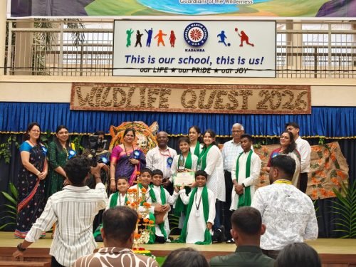 Congratulations  to Raunak Naik, Avnish Naik, Shriya Ramanan, Rabhya Sardesai, Rishita Samanta, Paridhi Wagle, Fahaad Aga, Arsh Phadte, and Aadhya Phadte for securing Second Place in Call of the Wild, a street play competition held as part of Wildlife Quest, organised by Sharada Mandir Kadamba.
