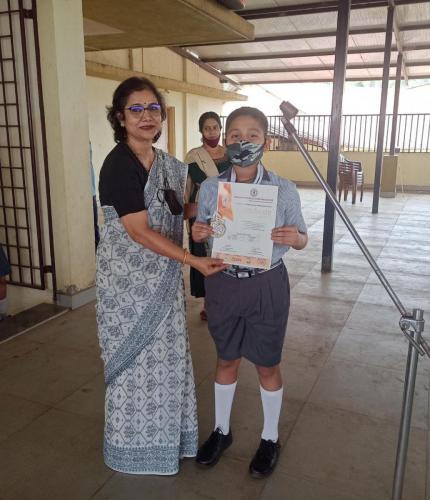 Congratulations Mast. Anvay Dhavalikar of std V for participating in roller skating championship at Belgaum on 13th March 2022 (academic year 2021-2022). He won two silver medals of 500mts, 1000mts race. Under 11-14 years in the inline category.