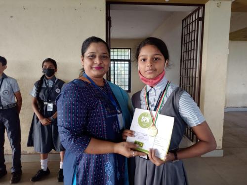 Arnavi Shrivastava received a medal and a certificate of merit for the Olympiad Examination 2022-2023