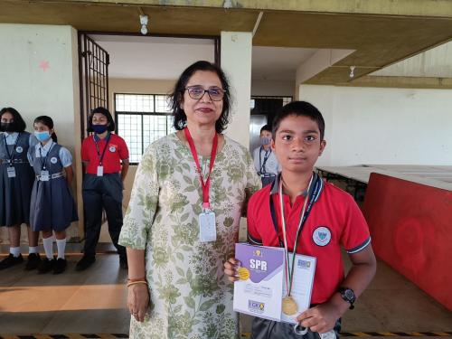 Pratham Naik from std VI topped the class at the GK Olympiad Examination 2022-2023.