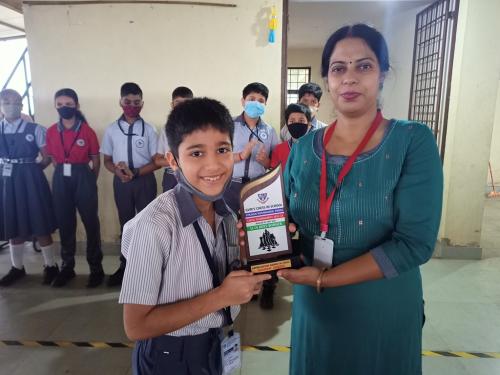 Shashwat Upadhye won the U-14 boys in a Chess tournament.