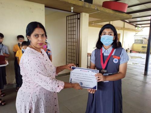 Ms Sonia Fernandes from std IX alongwith partner (Ms Aparna Shetti from std VIII) won the second place in a quiz competition organised as a mission Tobacco Free Goa and World No Tobacco Day 2022 by Primary Health Centre, Ponda for all the high schools of Ponda.