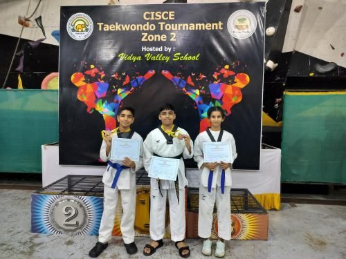 CISCE Taekwondo Tournament Zone 2 at Vidya Valley School Pune Ethan Joe Dias secured Bronze medal in Wt category below 41kg Mayank Mauzo secured Bronze medal in Wt category above 41kg Anya Sahakari participated in Wt category above 38kg 