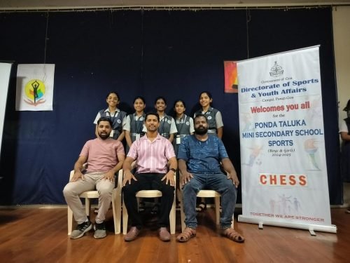 Participation in interschool chess competition in u17girls category. Participants - Ashwi Phadte, Aishwarya Prabhudesai, Keya Gaonkar, Neelaya Korde, Sharmin Reza.
