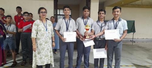 Deepraj Nayak, Shubhanand Chowdhary, Soham Kotibhaskar, Avinesh Pandey and Aniket Byale (not in the picture) secured the Second place U17 Boys State Level Inter School Table Tennis Tournament.