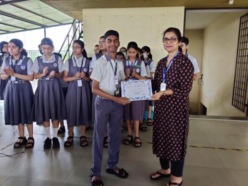 Vrishin Khumaran secured first place as a team with Diya Pandey for a Quiz Competition at Francophilia held at Goa University.
