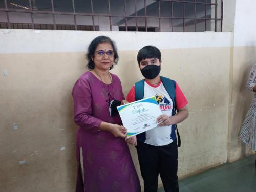 Shivam Sumukh Kamat of std V participated in Chaat Chronicles at Panache 2022, an Interschool online competition