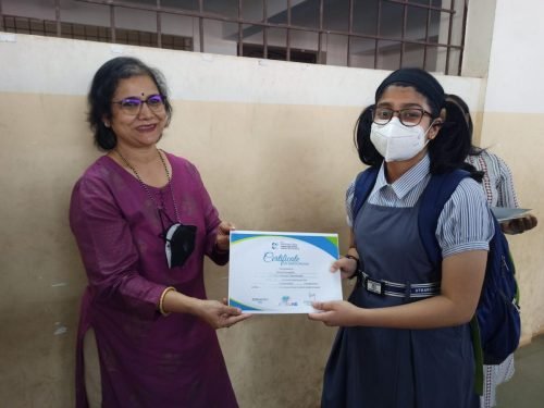 Sonia Fernandes of std VIII participated in Be the Best Orator (Declamation Competition) at Panache 2022, an Interschool online competition