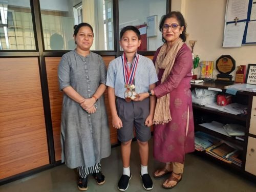 Congratulations Master Anvay Dhavlikar from std V for participated in All Goa Skating championship at Chinchinim. He won first place on 500mts, 1000mts and 2500mts race. Wishing him success in his future endeavours