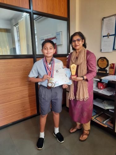 Congratulations Master Anvay Dhavlikar from std V for participated in All Goa Skating championship at Chinchinim. He won first place on 500mts, 1000mts and 2500mts race. Wishing him success in his future endeavours