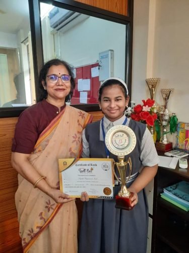 We are immensely proud to announce that Ms. Ayushi Naik of std. VII who had taken part in the SpellBee competition organized by the English Wizard Foundation for 2021-2022 has secured 23rd rank at the National level. She was the first rank holder at the state level for the same. We at G.V.M's Utkarsh Vidyamandir wish to congratulate her and her family on this tremendous achievement.