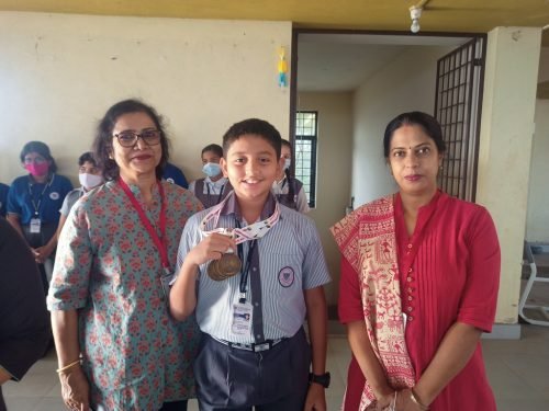 Anvay Dhavalikar, the skating champ of the school got another feather added to his victory cap.