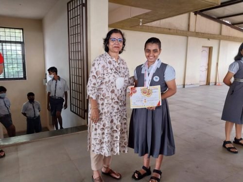 Arya Kotibhaskar of std X secured third place in team Kata organised by Traditional Karate Association of Goa