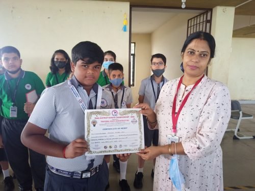 Riddhesh Naik of std VII won a bronze medal at TKAG District Karate Championship 2022.