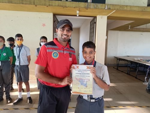 Smeet Kamat Mhamai won a bronze medal at State Judo Championship 2022-2023