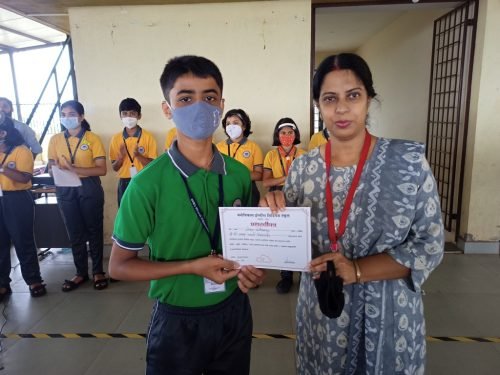 Soham Kotibhaskar, a part of the group which secured the first consolation prize for the school at अखिल गोंय कोंकणी पथनाट्य सर्त