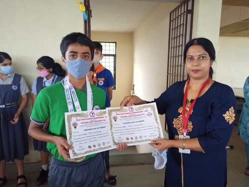 Soham Kotibhaskar of std VIII secured first place in team Kata and second place in Kumite organised by Traditional Karate Association of Goa