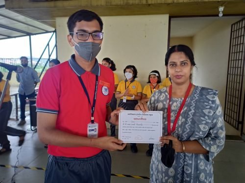 Vedant Manerikar, a part of the group which secured the first consolation prize for the school at अखिल गोंय कोंकणी पथनाट्य सर्त