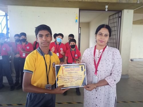 Vrishin Khumaran won the tenth place at the Ningappa Memorial One Day Open  Rapid  Chess Tournament.