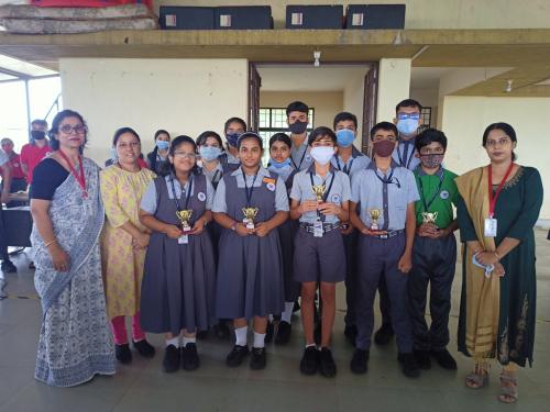Team GVM's Utkarsh Vidyamandir with mentor Tr Pingal Kambar participated in अखिल गोंय कोंकणी पथनाट्य सर्त organised by Manovikas School, Margao